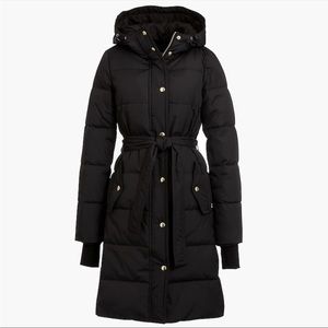 JCrew Factory Long Black Puffer Coat, XXS